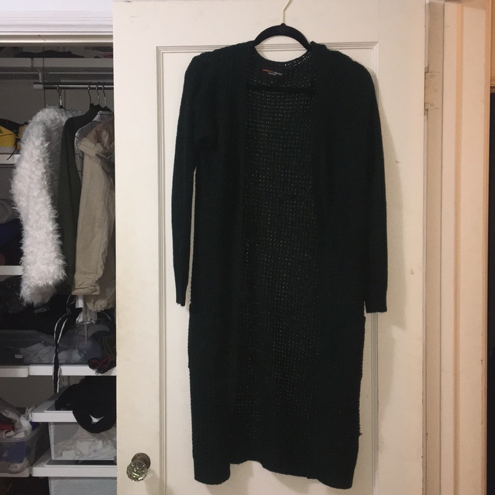 Forrest green long line cardigan